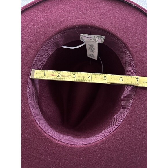 Free People Hat Burgundy Clean Slate Felt Western Alabaster Classic One Size New main image 6